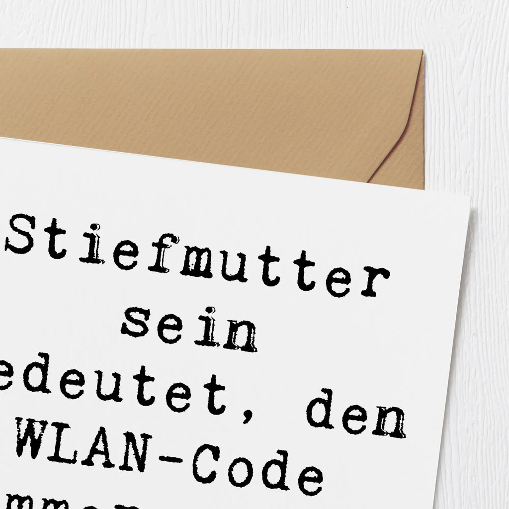 Deluxe Karte Spruch Stiefmutter Heldin Einladungskarte, Klappkarte, Karte, Hochwertige Grußkarte, Hochzeitskarte, Grußkarte, Glückwunschkarte, Hochwertige Klappkarte, Geburtstagskarte, Familie, Vatertag, Muttertag, Bruder, Schwester, Mama, Papa, Oma, Opa