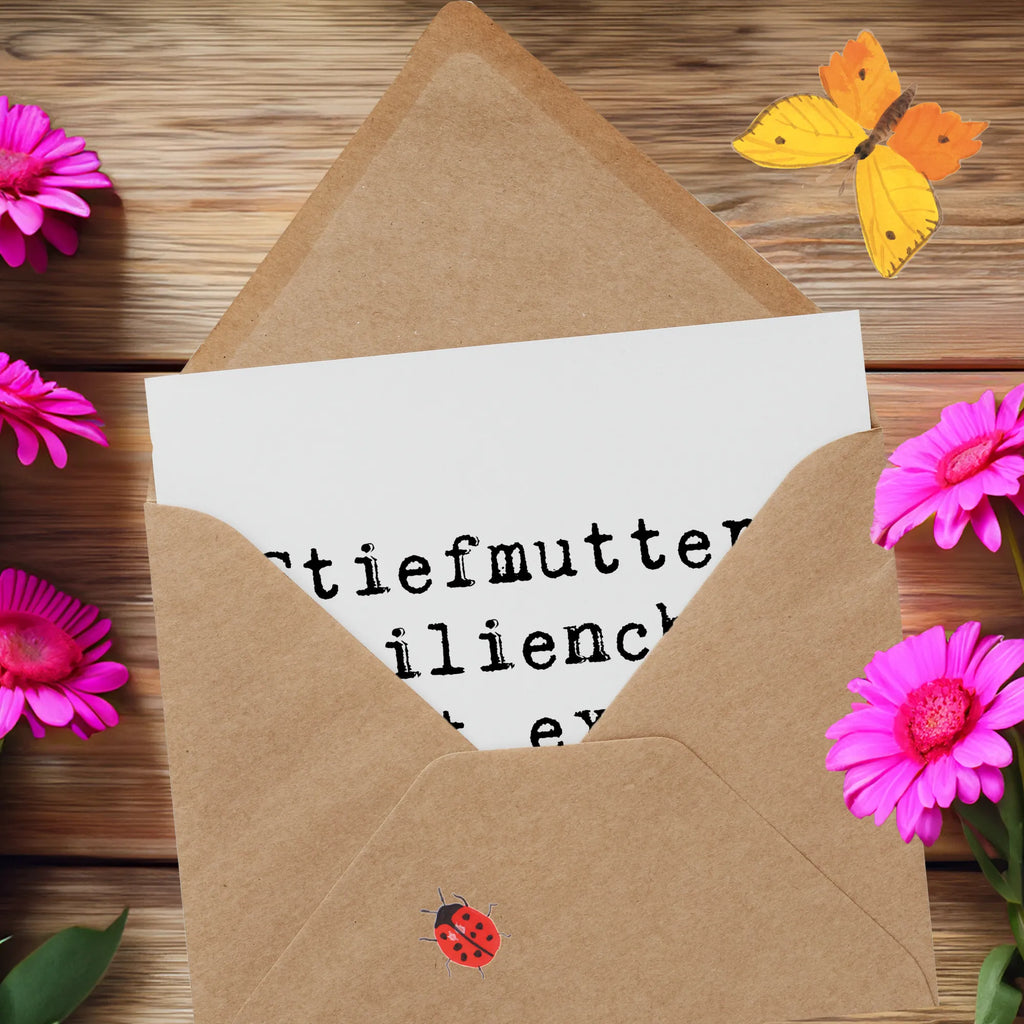 Deluxe Karte Spruch Stiefmutter Liebe Karte, Einladungskarte, Klappkarte, Glückwunschkarte, Hochwertige Klappkarte, Geburtstagskarte, Hochwertige Grußkarte, Hochzeitskarte, Grußkarte, Familie, Vatertag, Muttertag, Bruder, Schwester, Mama, Papa, Oma, Opa