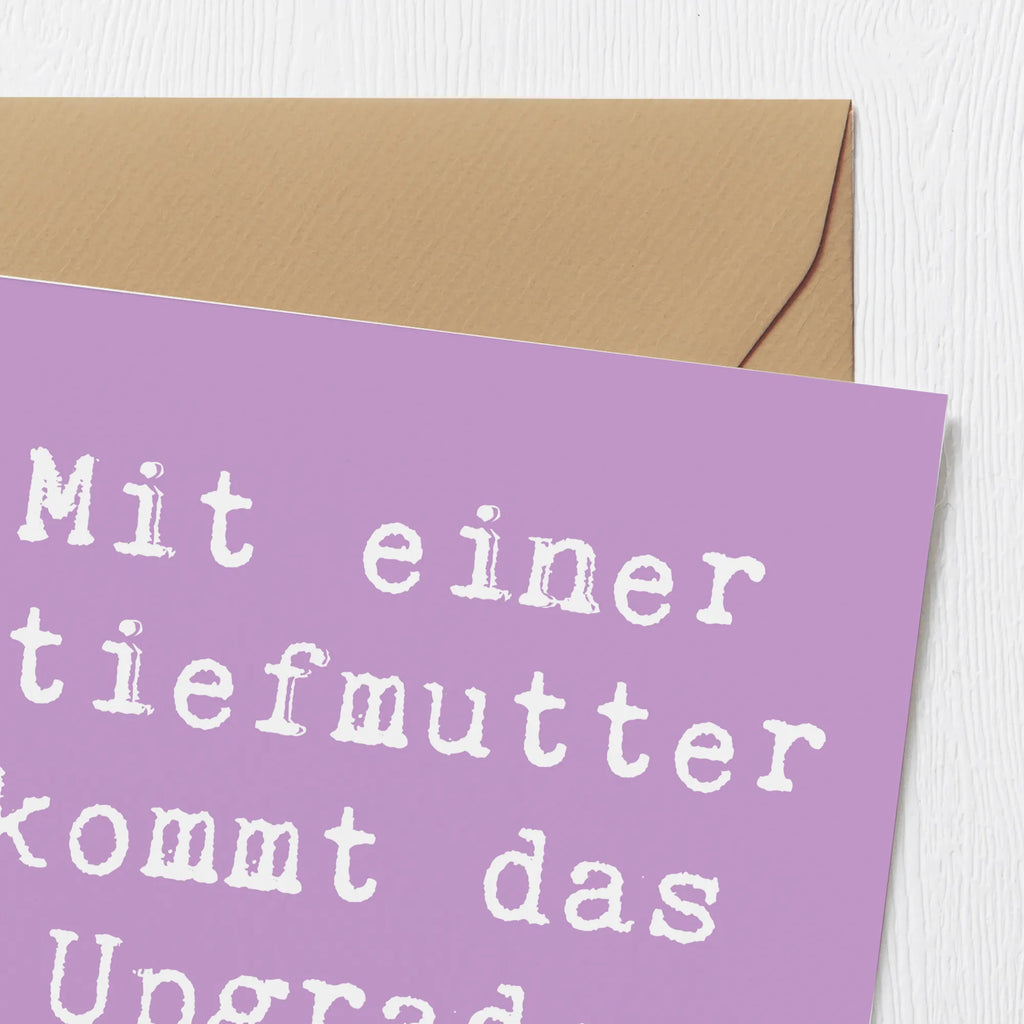 Deluxe Card Saying Mit einer Stiefmutter kommt das Upgrade fürs Herz. Hochzeitskarte, Hochwertige Grußkarte, Glückwunschkarte, Geburtstagskarte, Einladungskarte, Karte, Hochwertige Klappkarte, Grußkarte, Klappkarte, Familie, Vatertag, Muttertag, Bruder, Schwester, Mama, Papa, Oma, Opa