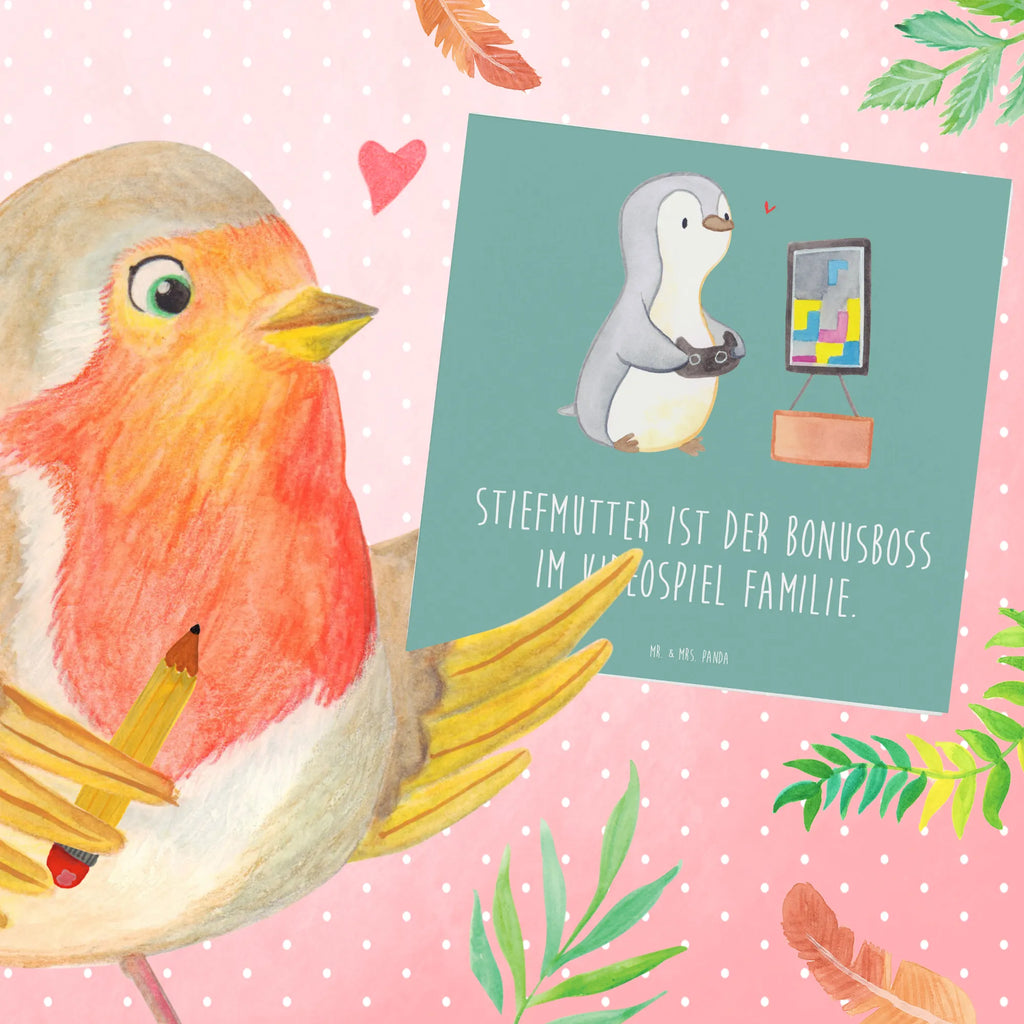 Deluxe Karte Stiefmutter Bonusboss Hochwertige Grußkarte, Karte, Hochzeitskarte, Glückwunschkarte, Grußkarte, Hochwertige Klappkarte, Klappkarte, Geburtstagskarte, Einladungskarte, Familie, Vatertag, Muttertag, Bruder, Schwester, Mama, Papa, Oma, Opa