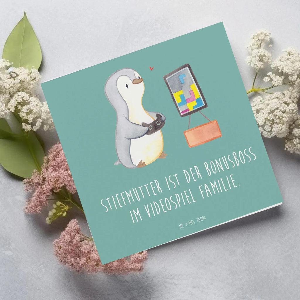 Deluxe Karte Stiefmutter Bonusboss Hochwertige Grußkarte, Karte, Hochzeitskarte, Glückwunschkarte, Grußkarte, Hochwertige Klappkarte, Klappkarte, Geburtstagskarte, Einladungskarte, Familie, Vatertag, Muttertag, Bruder, Schwester, Mama, Papa, Oma, Opa