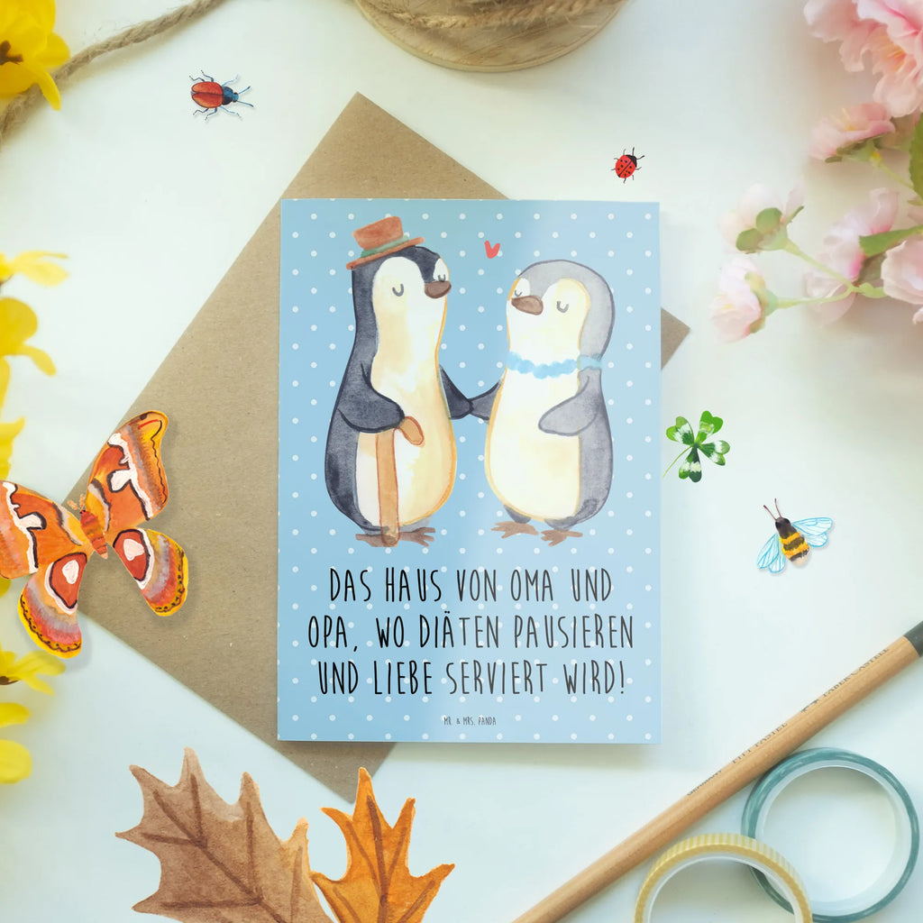 Greetings card Das Haus von Oma und Opa, wo Diäten pausieren und Liebe serviert wird! Glückwunschkarte, Grußkarte, Karte, Hochzeitskarte, Ansichtskarten, Einladungskarte, Klappkarte, Geburtstagskarte, Familie, Vatertag, Muttertag, Bruder, Schwester, Mama, Papa, Oma, Opa