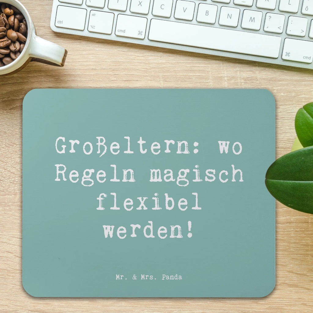 Mouse mat Saying Großeltern: wo Regeln magisch flexibel werden! Mousepad, Computer zubehör, Büroausstattung, PC Zubehör, Arbeitszimmer, Mauspad, Einzigartiges Mauspad, Designer Mauspad, Mausunterlage, Mauspad Büro, Familie, Vatertag, Muttertag, Bruder, Schwester, Mama, Papa, Oma, Opa