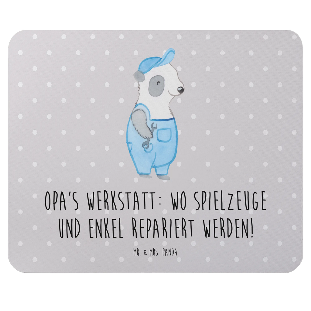 Mouse mat Opa's Werkstatt: wo Spielzeuge und Enkel repariert werden! Mausunterlage, Mousepad, Büroausstattung, Mauspad Büro, Computer zubehör, Mauspad, PC Zubehör, Einzigartiges Mauspad, Designer Mauspad, Arbeitszimmer, Familie, Vatertag, Muttertag, Bruder, Schwester, Mama, Papa, Oma, Opa