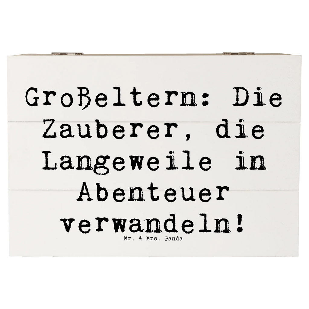 Wooden chest Saying Großeltern: Die Zauberer, die Langeweile in Abenteuer verwandeln! Erinnerungskiste, Kiste, Schatulle, Dekokiste, Geschenkbox, Holzkiste, Aufbewahrungsbox, XXL, Erinnerungsbox, Geschenkdose, Schatzkiste, Truhe, Familie, Vatertag, Muttertag, Bruder, Schwester, Mama, Papa, Oma, Opa