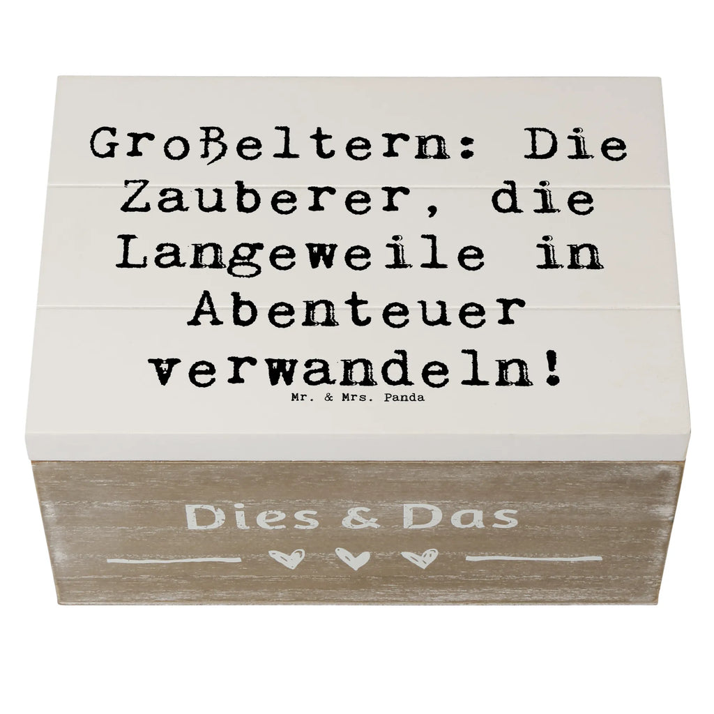 Wooden chest Saying Großeltern: Die Zauberer, die Langeweile in Abenteuer verwandeln! Erinnerungskiste, Kiste, Schatulle, Dekokiste, Geschenkbox, Holzkiste, Aufbewahrungsbox, XXL, Erinnerungsbox, Geschenkdose, Schatzkiste, Truhe, Familie, Vatertag, Muttertag, Bruder, Schwester, Mama, Papa, Oma, Opa