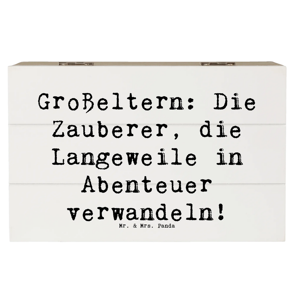 Wooden chest Saying Großeltern: Die Zauberer, die Langeweile in Abenteuer verwandeln! Erinnerungskiste, Kiste, Schatulle, Dekokiste, Geschenkbox, Holzkiste, Aufbewahrungsbox, XXL, Erinnerungsbox, Geschenkdose, Schatzkiste, Truhe, Familie, Vatertag, Muttertag, Bruder, Schwester, Mama, Papa, Oma, Opa