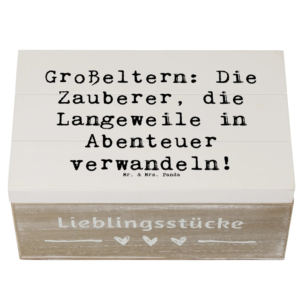 Wooden chest Saying Großeltern: Die Zauberer, die Langeweile in Abenteuer verwandeln! Erinnerungskiste, Kiste, Schatulle, Dekokiste, Geschenkbox, Holzkiste, Aufbewahrungsbox, XXL, Erinnerungsbox, Geschenkdose, Schatzkiste, Truhe, Familie, Vatertag, Muttertag, Bruder, Schwester, Mama, Papa, Oma, Opa