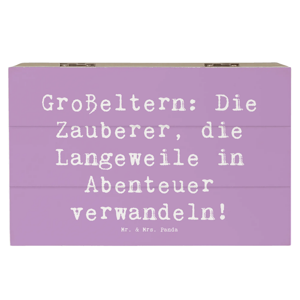Wooden chest Saying Großeltern: Die Zauberer, die Langeweile in Abenteuer verwandeln! Erinnerungskiste, Kiste, Schatulle, Dekokiste, Geschenkbox, Holzkiste, Aufbewahrungsbox, XXL, Erinnerungsbox, Geschenkdose, Schatzkiste, Truhe, Familie, Vatertag, Muttertag, Bruder, Schwester, Mama, Papa, Oma, Opa
