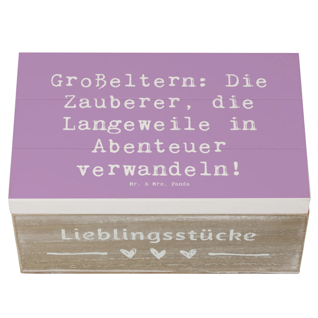 Wooden chest Saying Großeltern: Die Zauberer, die Langeweile in Abenteuer verwandeln! Erinnerungskiste, Kiste, Schatulle, Dekokiste, Geschenkbox, Holzkiste, Aufbewahrungsbox, XXL, Erinnerungsbox, Geschenkdose, Schatzkiste, Truhe, Familie, Vatertag, Muttertag, Bruder, Schwester, Mama, Papa, Oma, Opa