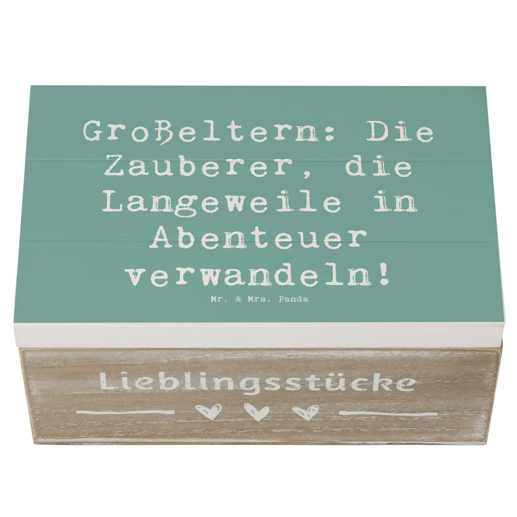 Wooden chest Saying Großeltern: Die Zauberer, die Langeweile in Abenteuer verwandeln! Erinnerungskiste, Kiste, Schatulle, Dekokiste, Geschenkbox, Holzkiste, Aufbewahrungsbox, XXL, Erinnerungsbox, Geschenkdose, Schatzkiste, Truhe, Familie, Vatertag, Muttertag, Bruder, Schwester, Mama, Papa, Oma, Opa