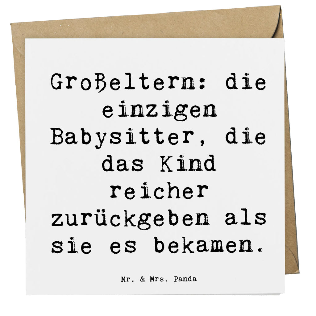 Deluxe Card Saying Großeltern: die einzigen Babysitter, die das Kind reicher zurückgeben als sie es bekamen. Hochwertige Klappkarte, Geburtstagskarte, Hochzeitskarte, Hochwertige Grußkarte, Klappkarte, Karte, Glückwunschkarte, Einladungskarte, Grußkarte, Familie, Vatertag, Muttertag, Bruder, Schwester, Mama, Papa, Oma, Opa