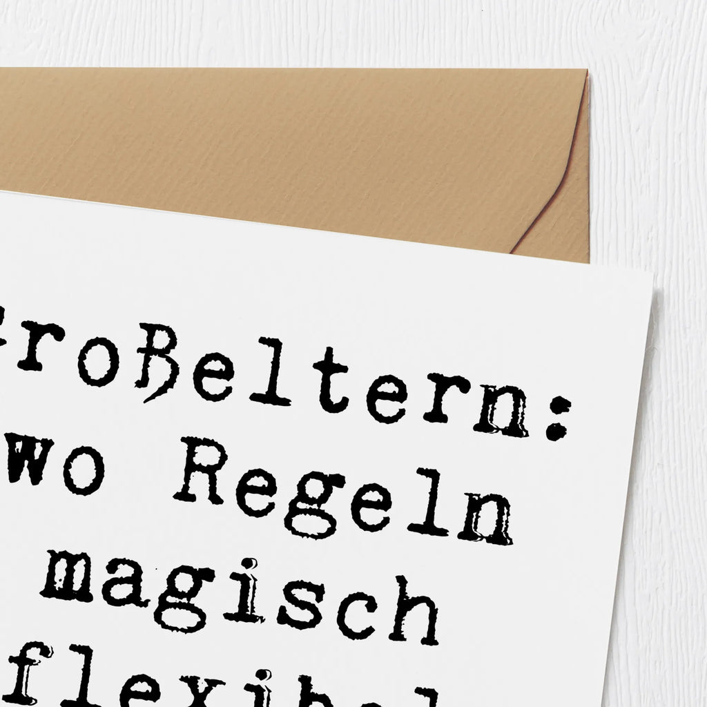 Deluxe Card Saying Großeltern: wo Regeln magisch flexibel werden! Hochzeitskarte, Glückwunschkarte, Geburtstagskarte, Karte, Klappkarte, Hochwertige Grußkarte, Hochwertige Klappkarte, Einladungskarte, Grußkarte, Familie, Vatertag, Muttertag, Bruder, Schwester, Mama, Papa, Oma, Opa