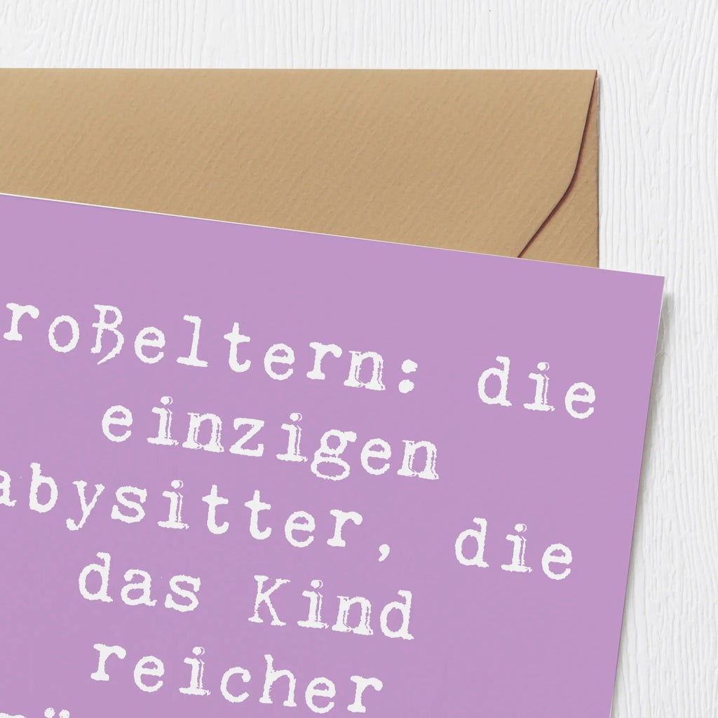 Deluxe Card Saying Großeltern: die einzigen Babysitter, die das Kind reicher zurückgeben als sie es bekamen. Hochwertige Klappkarte, Geburtstagskarte, Hochzeitskarte, Hochwertige Grußkarte, Klappkarte, Karte, Glückwunschkarte, Einladungskarte, Grußkarte, Familie, Vatertag, Muttertag, Bruder, Schwester, Mama, Papa, Oma, Opa