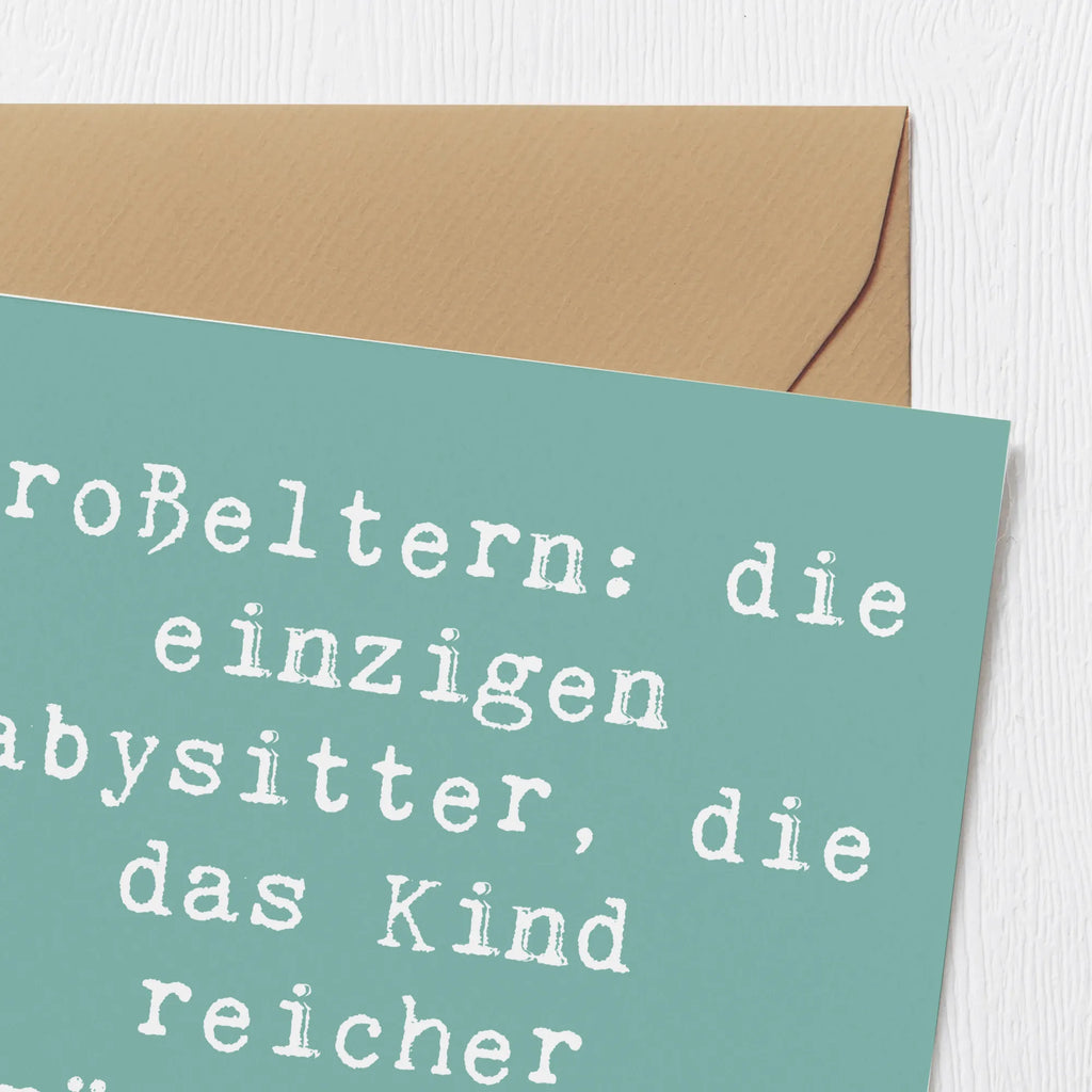 Deluxe Card Saying Großeltern: die einzigen Babysitter, die das Kind reicher zurückgeben als sie es bekamen. Hochwertige Klappkarte, Geburtstagskarte, Hochzeitskarte, Hochwertige Grußkarte, Klappkarte, Karte, Glückwunschkarte, Einladungskarte, Grußkarte, Familie, Vatertag, Muttertag, Bruder, Schwester, Mama, Papa, Oma, Opa