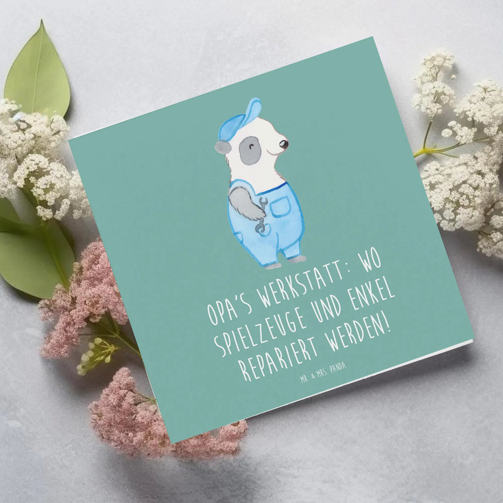 Deluxe Karte Großeltern Werkstatt Hochzeitskarte, Grußkarte, Hochwertige Klappkarte, Hochwertige Grußkarte, Karte, Klappkarte, Geburtstagskarte, Glückwunschkarte, Einladungskarte, Familie, Vatertag, Muttertag, Bruder, Schwester, Mama, Papa, Oma, Opa