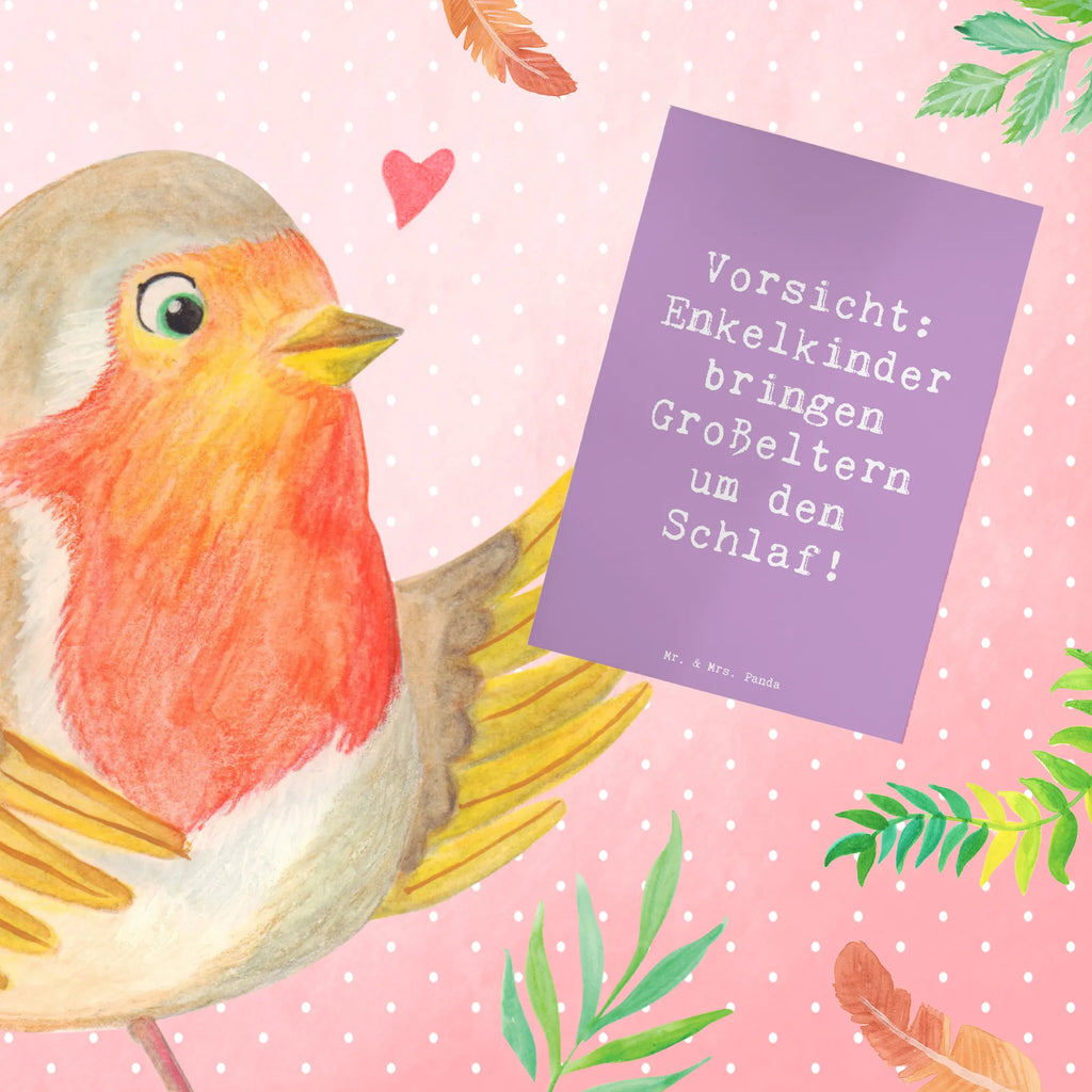 Greetings card Saying Vorsicht: Enkelkinder bringen Großeltern um den Schlaf! Grußkarte, Klappkarte, Einladungskarte, Glückwunschkarte, Hochzeitskarte, Geburtstagskarte, Karte, Ansichtskarten, Familie, Vatertag, Muttertag, Bruder, Schwester, Mama, Papa, Oma, Opa