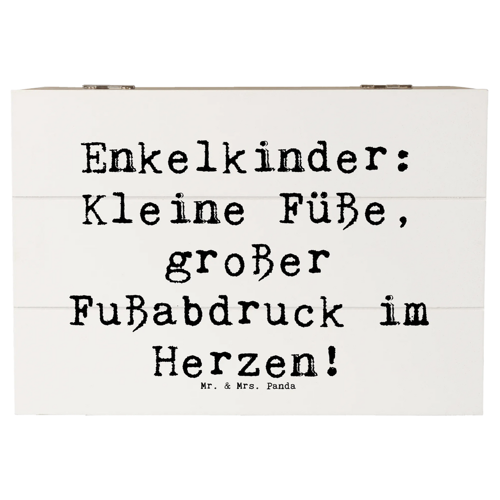 Holzkiste Spruch Enkelkinder Fußabdruck Dekokiste, Truhe, Erinnerungsbox, Geschenkbox, Kiste, Geschenkdose, Schatulle, Aufbewahrungsbox, XXL, Schatzkiste, Erinnerungskiste, Holzkiste, Familie, Vatertag, Muttertag, Bruder, Schwester, Mama, Papa, Oma, Opa