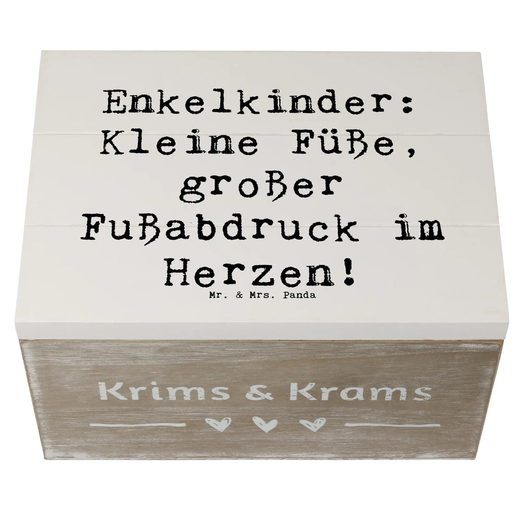 Holzkiste Spruch Enkelkinder Fußabdruck Dekokiste, Truhe, Erinnerungsbox, Geschenkbox, Kiste, Geschenkdose, Schatulle, Aufbewahrungsbox, XXL, Schatzkiste, Erinnerungskiste, Holzkiste, Familie, Vatertag, Muttertag, Bruder, Schwester, Mama, Papa, Oma, Opa