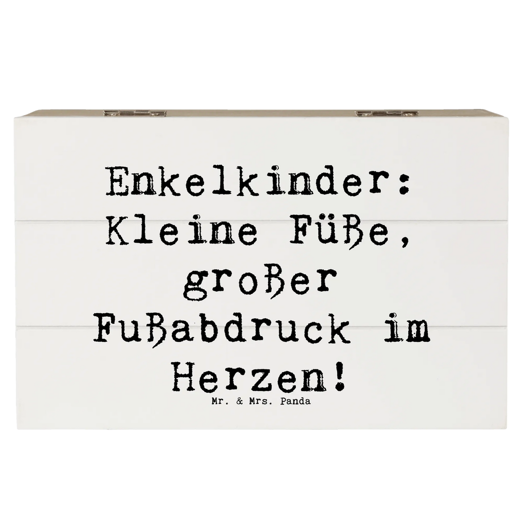 Holzkiste Spruch Enkelkinder Fußabdruck Dekokiste, Truhe, Erinnerungsbox, Geschenkbox, Kiste, Geschenkdose, Schatulle, Aufbewahrungsbox, XXL, Schatzkiste, Erinnerungskiste, Holzkiste, Familie, Vatertag, Muttertag, Bruder, Schwester, Mama, Papa, Oma, Opa
