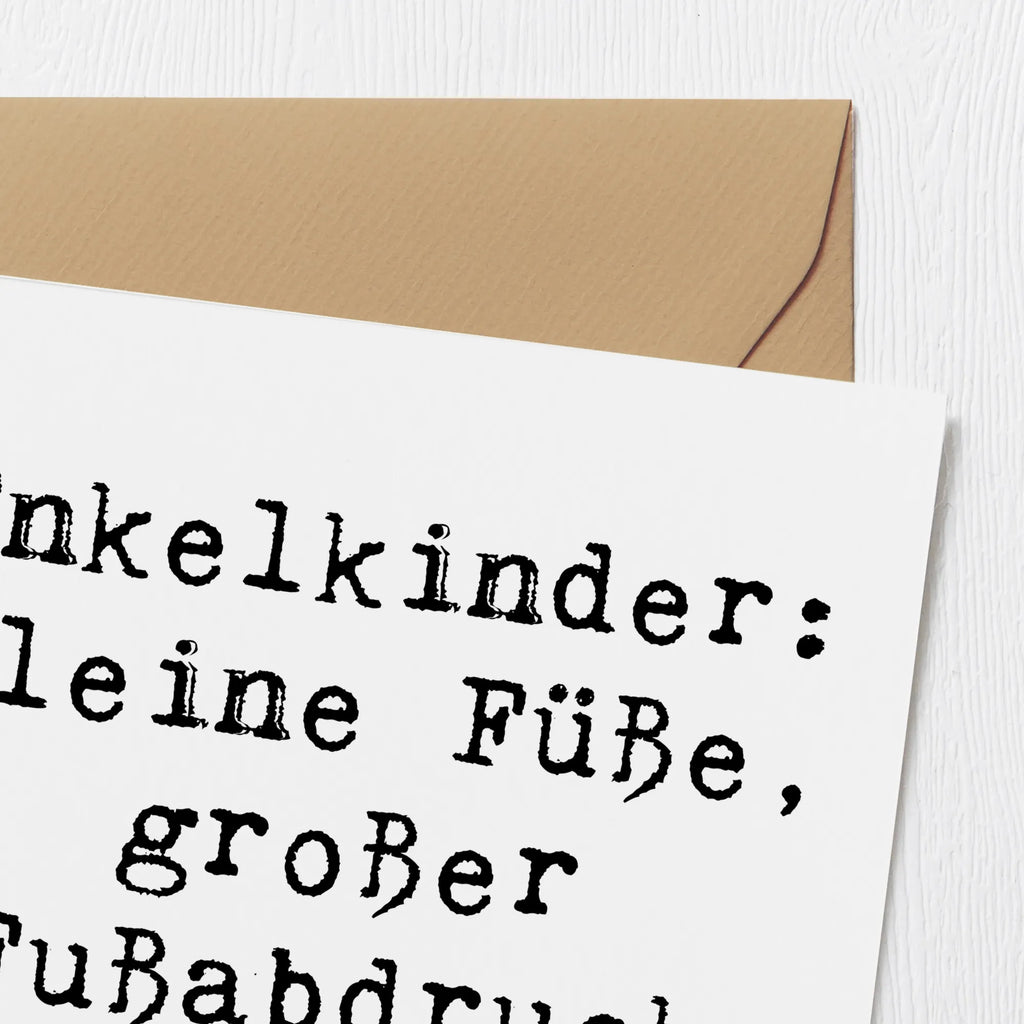 Deluxe Karte Spruch Enkelkinder Fußabdruck Karte, Glückwunschkarte, Hochwertige Klappkarte, Klappkarte, Grußkarte, Geburtstagskarte, Hochzeitskarte, Hochwertige Grußkarte, Einladungskarte, Familie, Vatertag, Muttertag, Bruder, Schwester, Mama, Papa, Oma, Opa