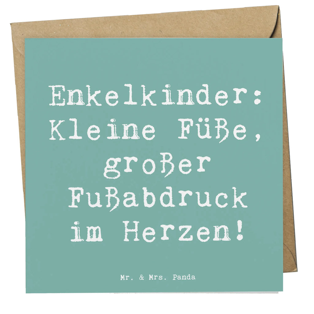Deluxe Karte Spruch Enkelkinder Fußabdruck Karte, Glückwunschkarte, Hochwertige Klappkarte, Klappkarte, Grußkarte, Geburtstagskarte, Hochzeitskarte, Hochwertige Grußkarte, Einladungskarte, Familie, Vatertag, Muttertag, Bruder, Schwester, Mama, Papa, Oma, Opa
