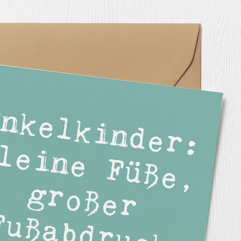 Deluxe Karte Spruch Enkelkinder Fußabdruck Karte, Glückwunschkarte, Hochwertige Klappkarte, Klappkarte, Grußkarte, Geburtstagskarte, Hochzeitskarte, Hochwertige Grußkarte, Einladungskarte, Familie, Vatertag, Muttertag, Bruder, Schwester, Mama, Papa, Oma, Opa