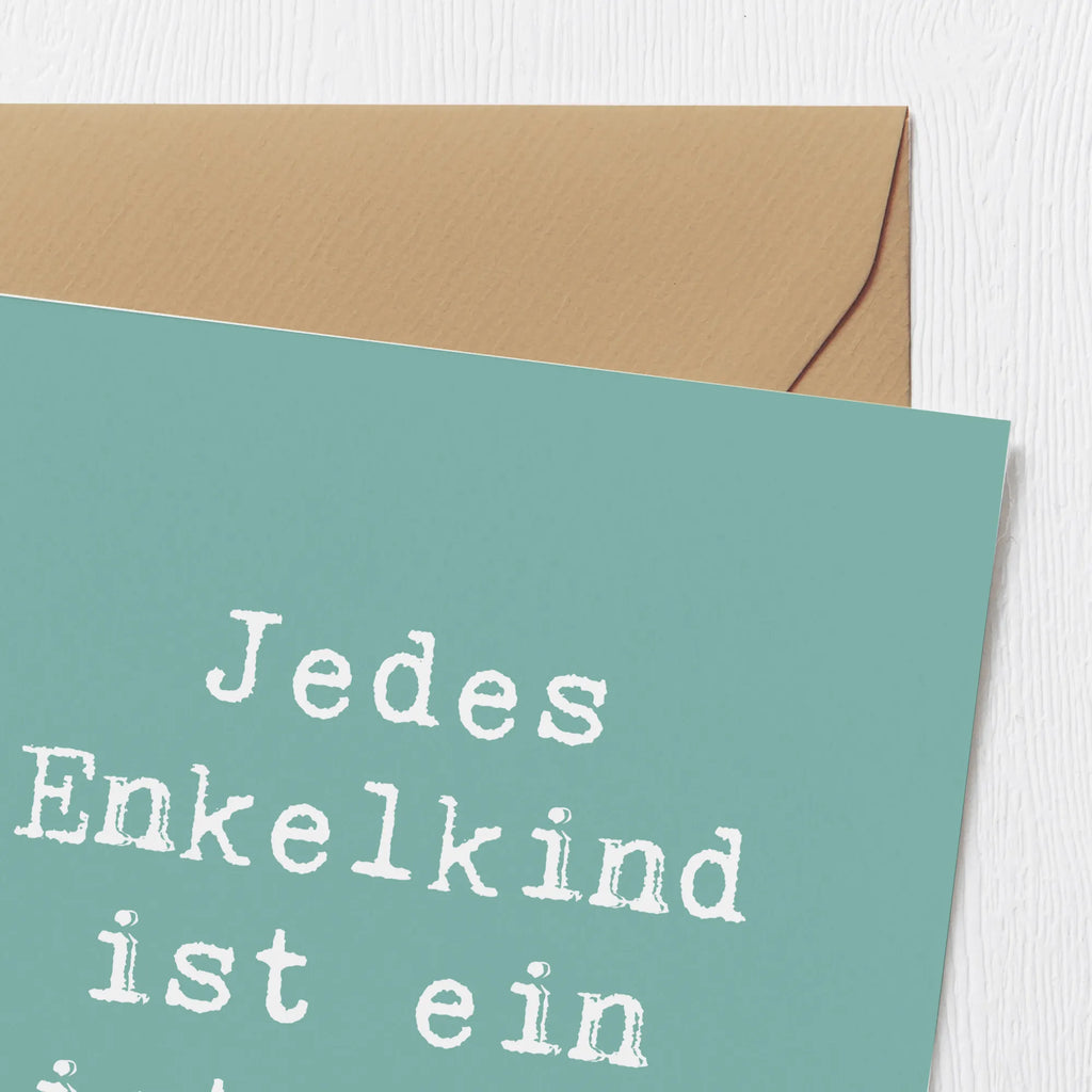 Deluxe Karte Spruch Enkelkinder Meisterwerk Geburtstagskarte, Klappkarte, Hochzeitskarte, Glückwunschkarte, Karte, Hochwertige Klappkarte, Einladungskarte, Grußkarte, Hochwertige Grußkarte, Familie, Vatertag, Muttertag, Bruder, Schwester, Mama, Papa, Oma, Opa