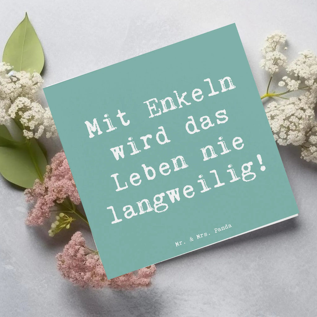 Deluxe Karte Spruch Enkelkinder Abenteuer Grußkarte, Hochwertige Grußkarte, Geburtstagskarte, Klappkarte, Hochzeitskarte, Karte, Einladungskarte, Hochwertige Klappkarte, Glückwunschkarte, Familie, Vatertag, Muttertag, Bruder, Schwester, Mama, Papa, Oma, Opa