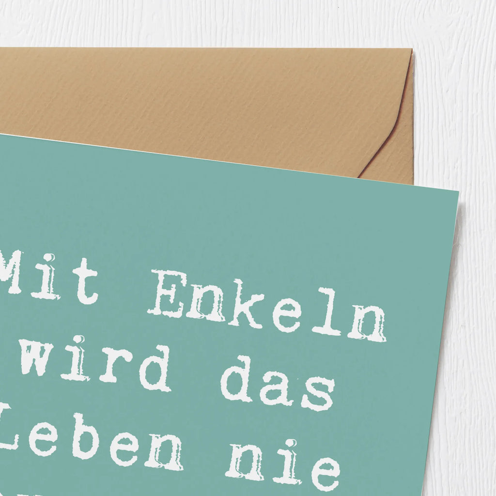 Deluxe Karte Spruch Enkelkinder Abenteuer Grußkarte, Hochwertige Grußkarte, Geburtstagskarte, Klappkarte, Hochzeitskarte, Karte, Einladungskarte, Hochwertige Klappkarte, Glückwunschkarte, Familie, Vatertag, Muttertag, Bruder, Schwester, Mama, Papa, Oma, Opa