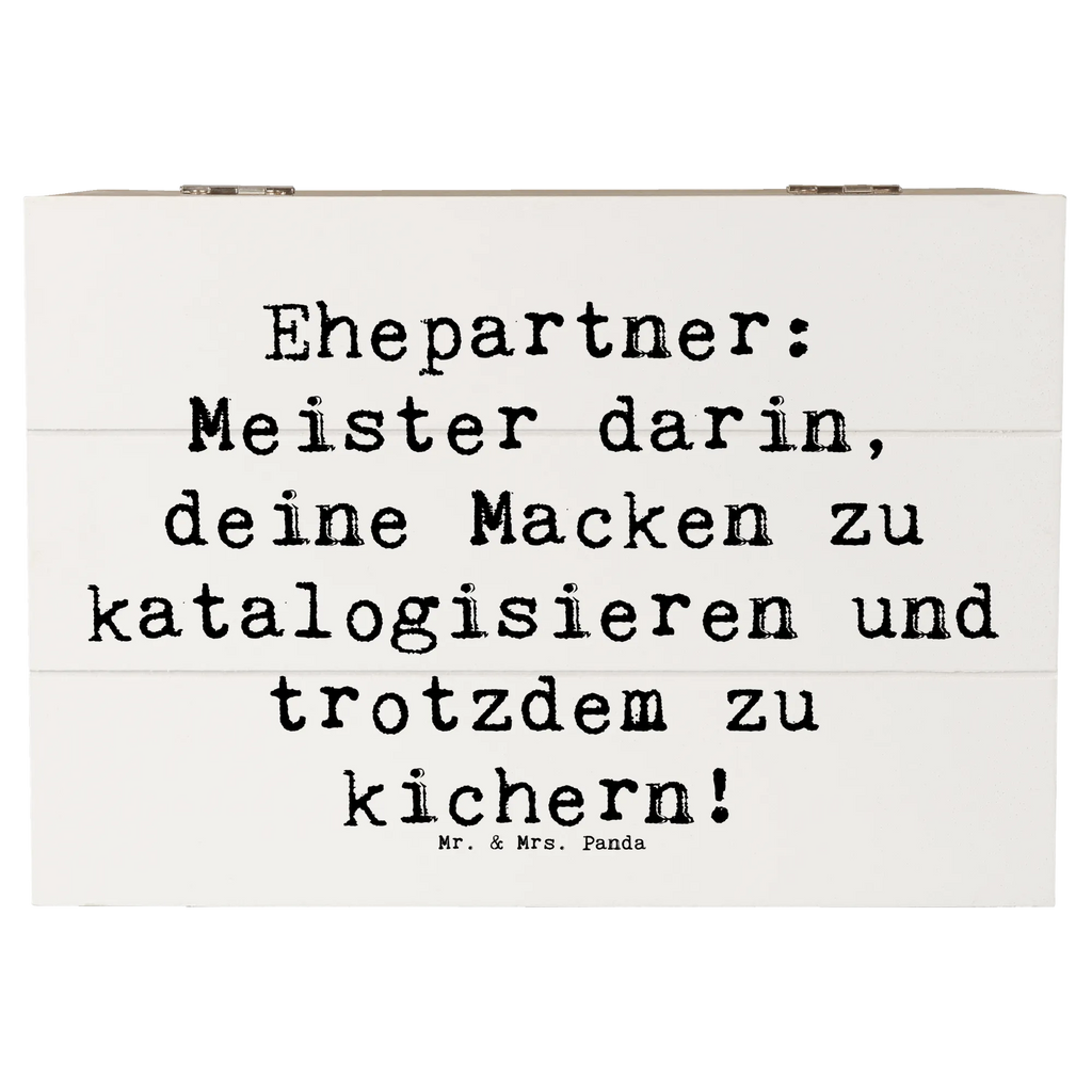 Wooden chest Saying Ehepartner: Meister darin, deine Macken zu katalogisieren und trotzdem zu kichern! Erinnerungsbox, Holzkiste, Schatulle, Aufbewahrungsbox, XXL, Geschenkbox, Truhe, Kiste, Dekokiste, Erinnerungskiste, Schatzkiste, Geschenkdose, Familie, Vatertag, Muttertag, Bruder, Schwester, Mama, Papa, Oma, Opa