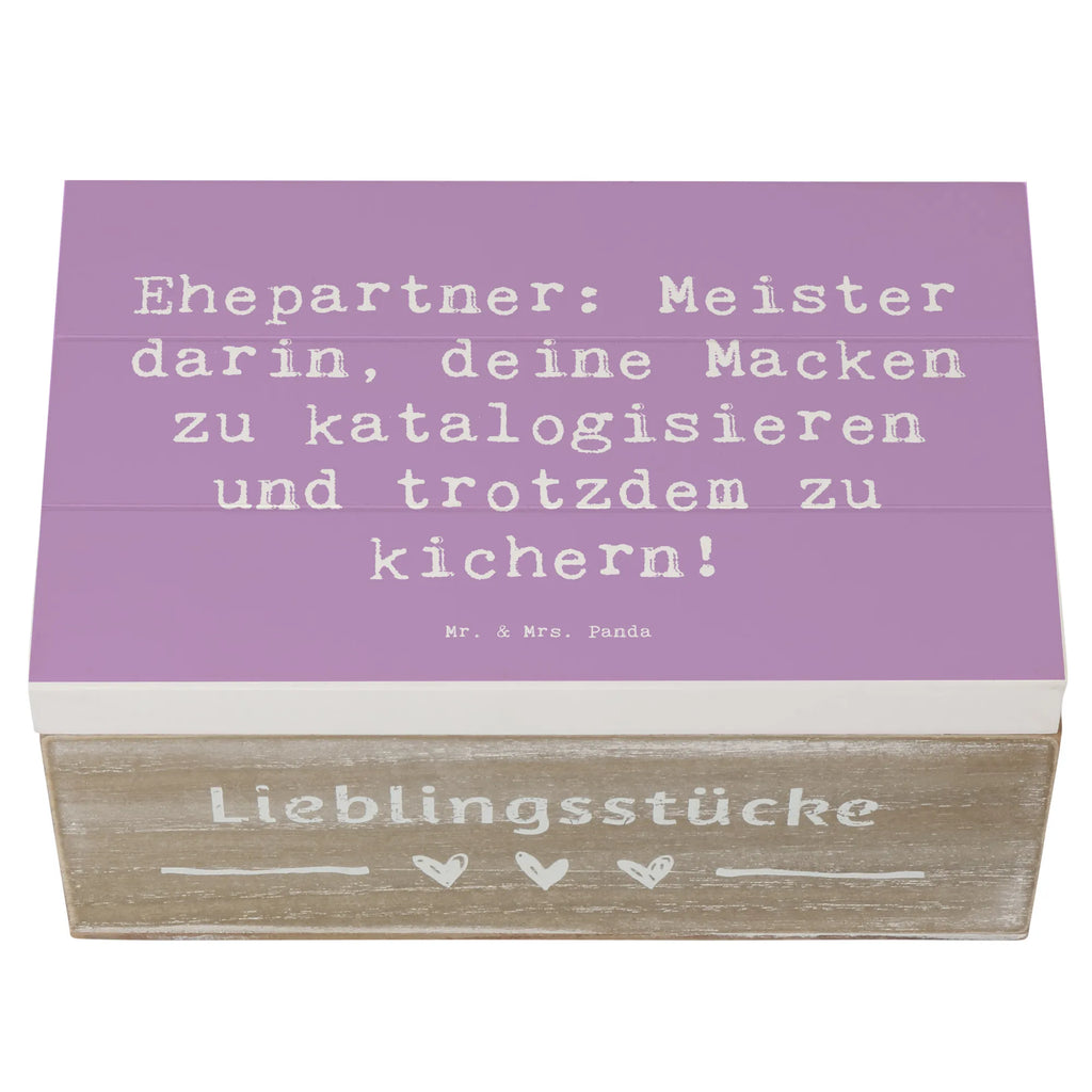 Wooden chest Saying Ehepartner: Meister darin, deine Macken zu katalogisieren und trotzdem zu kichern! Erinnerungsbox, Holzkiste, Schatulle, Aufbewahrungsbox, XXL, Geschenkbox, Truhe, Kiste, Dekokiste, Erinnerungskiste, Schatzkiste, Geschenkdose, Familie, Vatertag, Muttertag, Bruder, Schwester, Mama, Papa, Oma, Opa