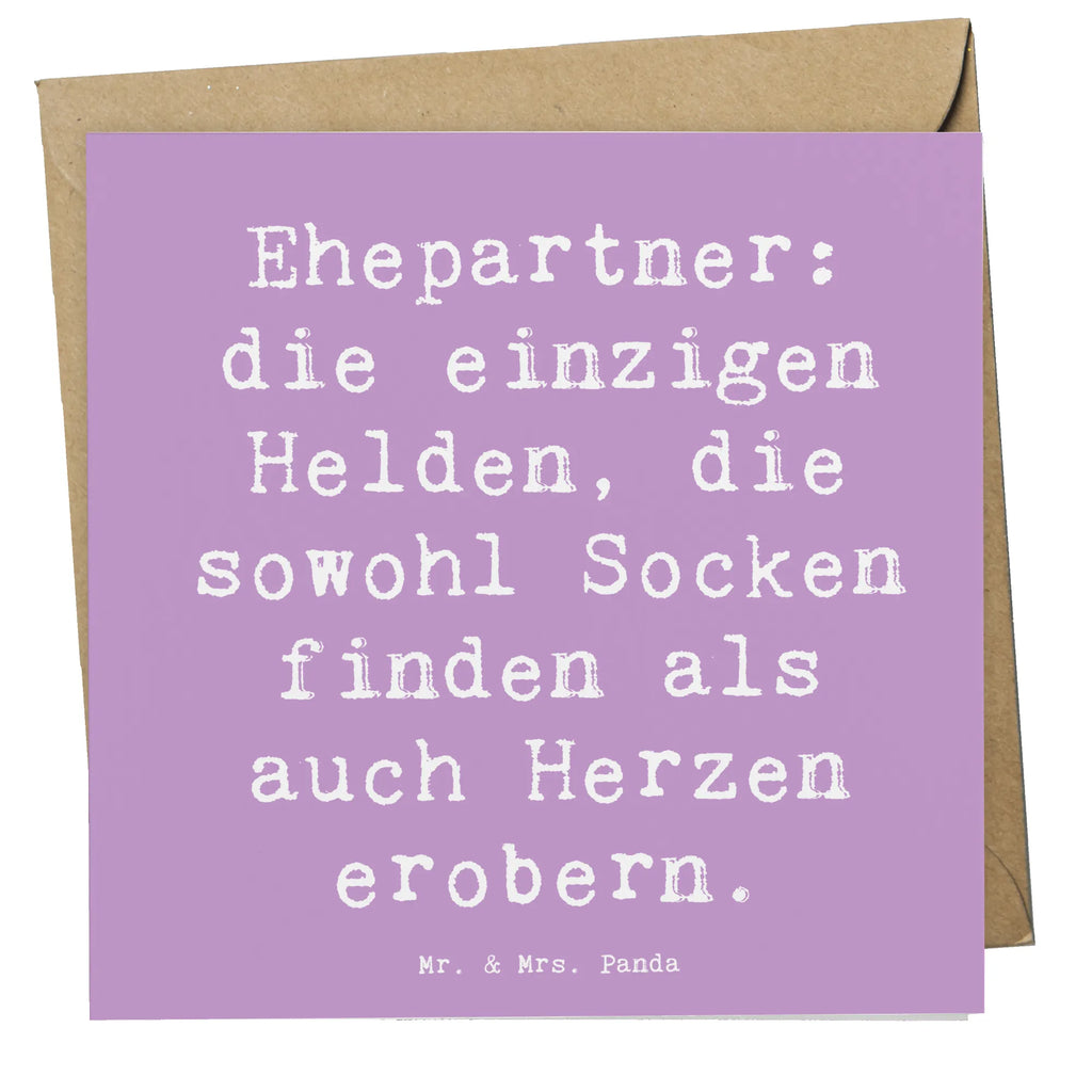 Deluxe Card Saying Ehepartner: die einzigen Helden, die sowohl Socken finden als auch Herzen erobern. Hochwertige Klappkarte, Glückwunschkarte, Hochwertige Grußkarte, Hochzeitskarte, Geburtstagskarte, Karte, Einladungskarte, Klappkarte, Grußkarte, Familie, Vatertag, Muttertag, Bruder, Schwester, Mama, Papa, Oma, Opa