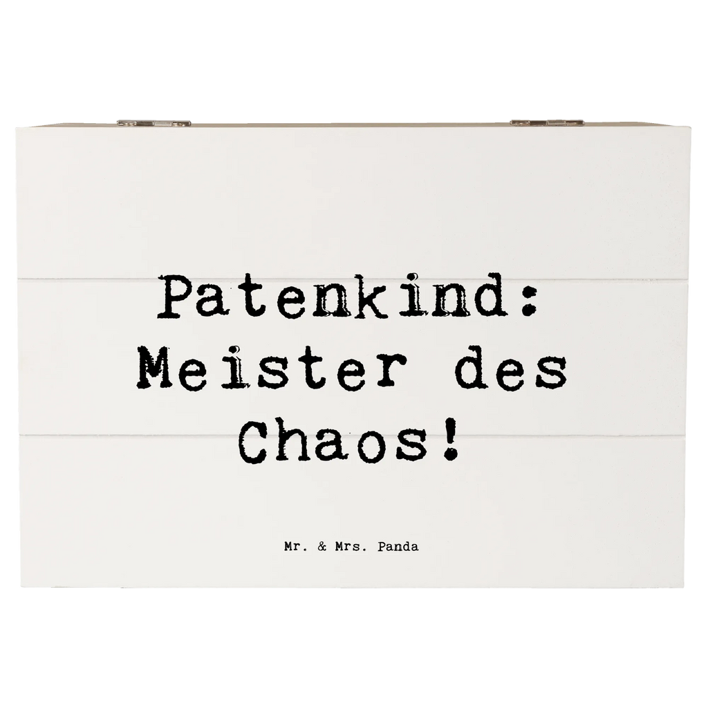 Holzkiste Spruch Patenkind Chaosmeister Schatzkiste, XXL, Truhe, Geschenkdose, Erinnerungskiste, Aufbewahrungsbox, Dekokiste, Holzkiste, Kiste, Geschenkbox, Schatulle, Erinnerungsbox, Familie, Vatertag, Muttertag, Bruder, Schwester, Mama, Papa, Oma, Opa