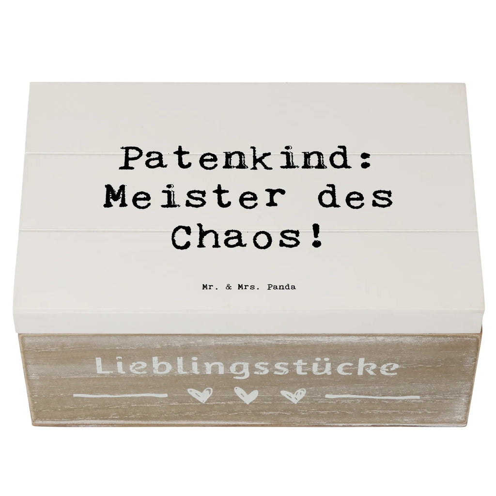 Holzkiste Spruch Patenkind Chaosmeister Schatzkiste, XXL, Truhe, Geschenkdose, Erinnerungskiste, Aufbewahrungsbox, Dekokiste, Holzkiste, Kiste, Geschenkbox, Schatulle, Erinnerungsbox, Familie, Vatertag, Muttertag, Bruder, Schwester, Mama, Papa, Oma, Opa
