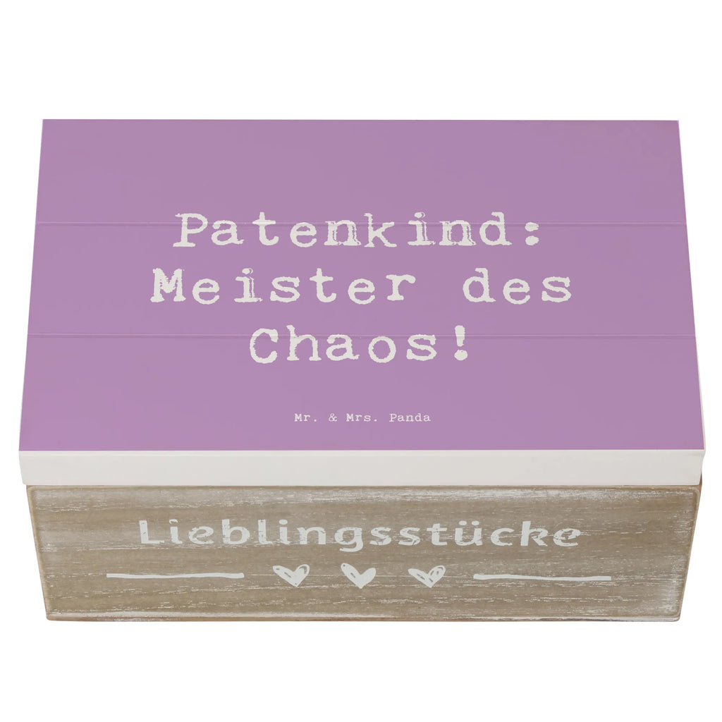 Holzkiste Spruch Patenkind Chaosmeister Schatzkiste, XXL, Truhe, Geschenkdose, Erinnerungskiste, Aufbewahrungsbox, Dekokiste, Holzkiste, Kiste, Geschenkbox, Schatulle, Erinnerungsbox, Familie, Vatertag, Muttertag, Bruder, Schwester, Mama, Papa, Oma, Opa