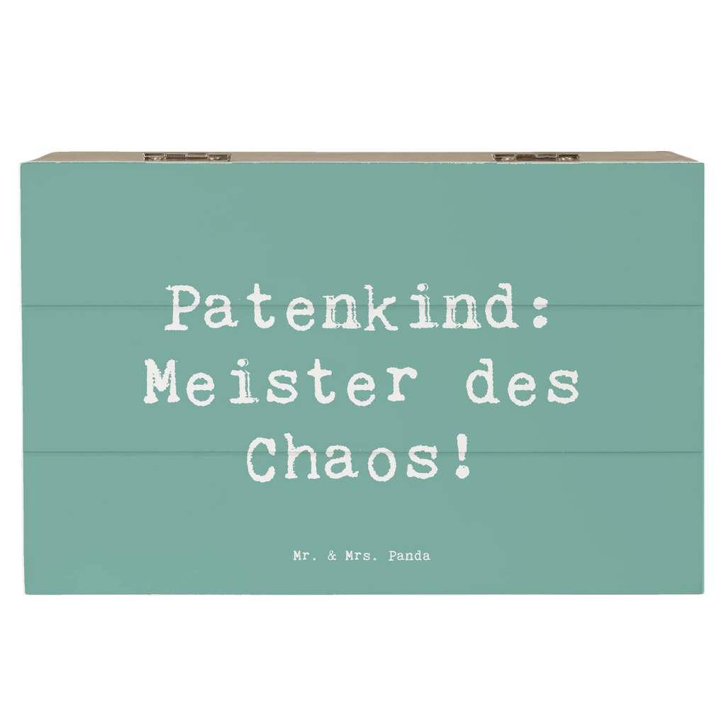 Holzkiste Spruch Patenkind Chaosmeister Schatzkiste, XXL, Truhe, Geschenkdose, Erinnerungskiste, Aufbewahrungsbox, Dekokiste, Holzkiste, Kiste, Geschenkbox, Schatulle, Erinnerungsbox, Familie, Vatertag, Muttertag, Bruder, Schwester, Mama, Papa, Oma, Opa
