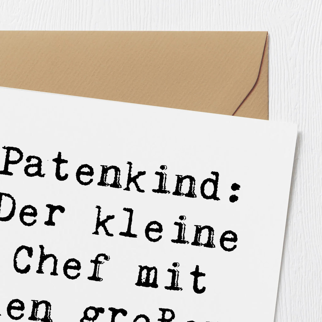 Deluxe Card Saying Patenkind: Der kleine Chef mit den großen Ideen! Karte, Hochzeitskarte, Klappkarte, Glückwunschkarte, Hochwertige Grußkarte, Geburtstagskarte, Grußkarte, Einladungskarte, Hochwertige Klappkarte, Familie, Vatertag, Muttertag, Bruder, Schwester, Mama, Papa, Oma, Opa