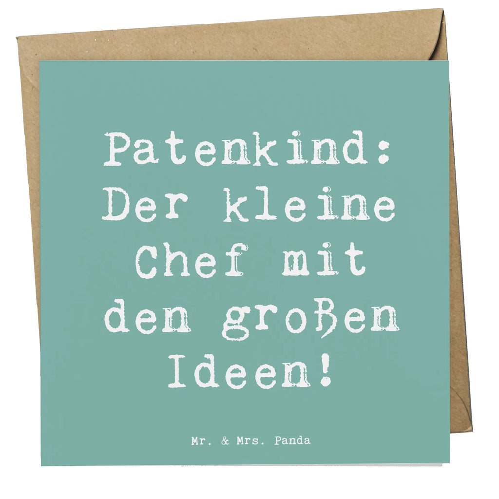 Deluxe Card Saying Patenkind: Der kleine Chef mit den großen Ideen! Karte, Hochzeitskarte, Klappkarte, Glückwunschkarte, Hochwertige Grußkarte, Geburtstagskarte, Grußkarte, Einladungskarte, Hochwertige Klappkarte, Familie, Vatertag, Muttertag, Bruder, Schwester, Mama, Papa, Oma, Opa