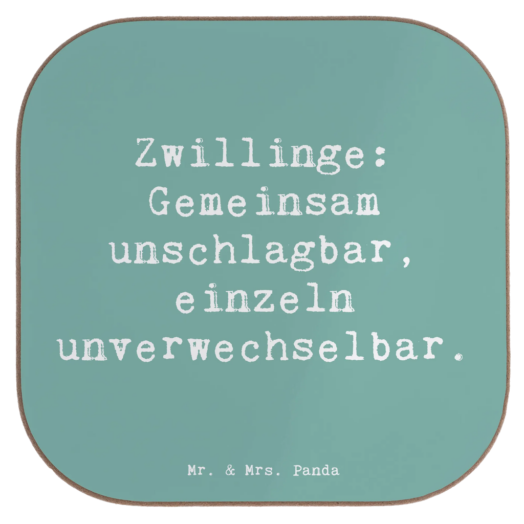 Square coaster Saying Zwillinge: Gemeinsam unschlagbar, einzeln unverwechselbar. Untersetzer, Bierdeckel, Glasuntersetzer, Untersetzer Gläser, Getränkeuntersetzer, Untersetzer aus Holz, Untersetzer für Gläser, Korkuntersetzer, Untersetzer Holz, Holzuntersetzer, Tassen Untersetzer, Untersetzer Design, Familie, Vatertag, Muttertag, Bruder, Schwester, Mama, Papa, Oma, Opa