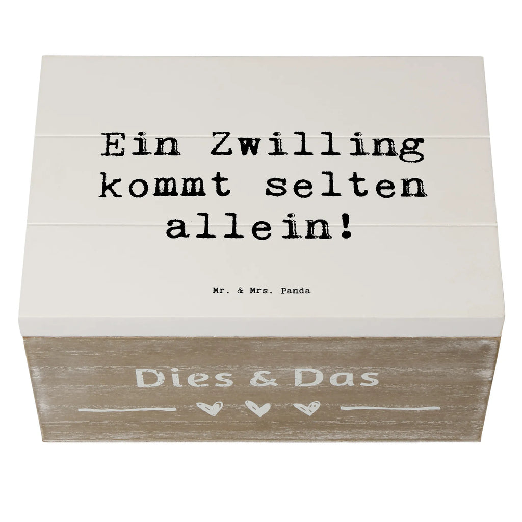 Wooden chest Saying Ein Zwilling kommt selten allein! Geschenkdose, Erinnerungsbox, XXL, Holzkiste, Schatulle, Truhe, Kiste, Dekokiste, Aufbewahrungsbox, Schatzkiste, Erinnerungskiste, Geschenkbox, Familie, Vatertag, Muttertag, Bruder, Schwester, Mama, Papa, Oma, Opa
