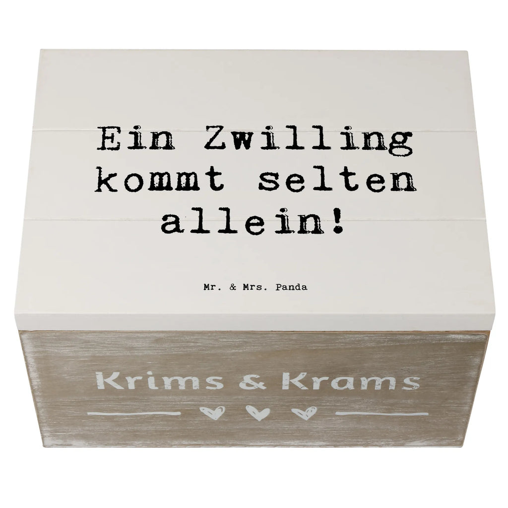 Wooden chest Saying Ein Zwilling kommt selten allein! Geschenkdose, Erinnerungsbox, XXL, Holzkiste, Schatulle, Truhe, Kiste, Dekokiste, Aufbewahrungsbox, Schatzkiste, Erinnerungskiste, Geschenkbox, Familie, Vatertag, Muttertag, Bruder, Schwester, Mama, Papa, Oma, Opa