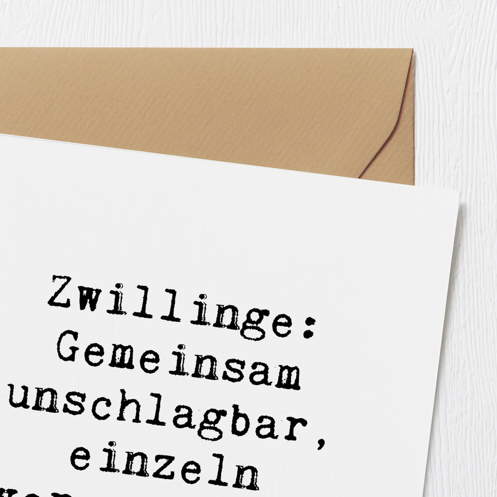 Deluxe Karte Spruch Unschlagbare Zwillingsgeschwister Hochwertige Klappkarte, Einladungskarte, Glückwunschkarte, Hochzeitskarte, Grußkarte, Klappkarte, Hochwertige Grußkarte, Karte, Geburtstagskarte, Familie, Vatertag, Muttertag, Bruder, Schwester, Mama, Papa, Oma, Opa
