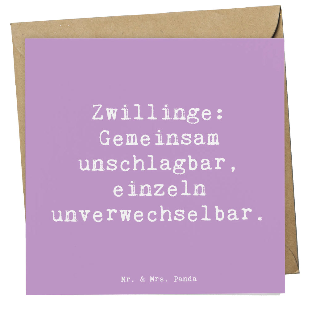 Deluxe Karte Spruch Unschlagbare Zwillingsgeschwister Hochwertige Klappkarte, Einladungskarte, Glückwunschkarte, Hochzeitskarte, Grußkarte, Klappkarte, Hochwertige Grußkarte, Karte, Geburtstagskarte, Familie, Vatertag, Muttertag, Bruder, Schwester, Mama, Papa, Oma, Opa