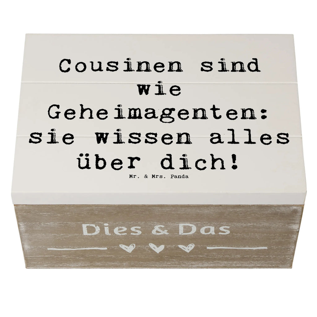 Holzkiste Spruch Cousinen Geheimagenten Erinnerungsbox, Holzkiste, Truhe, Geschenkdose, Aufbewahrungsbox, Geschenkbox, XXL, Erinnerungskiste, Schatulle, Schatzkiste, Dekokiste, Kiste, Familie, Vatertag, Muttertag, Bruder, Schwester, Mama, Papa, Oma, Opa