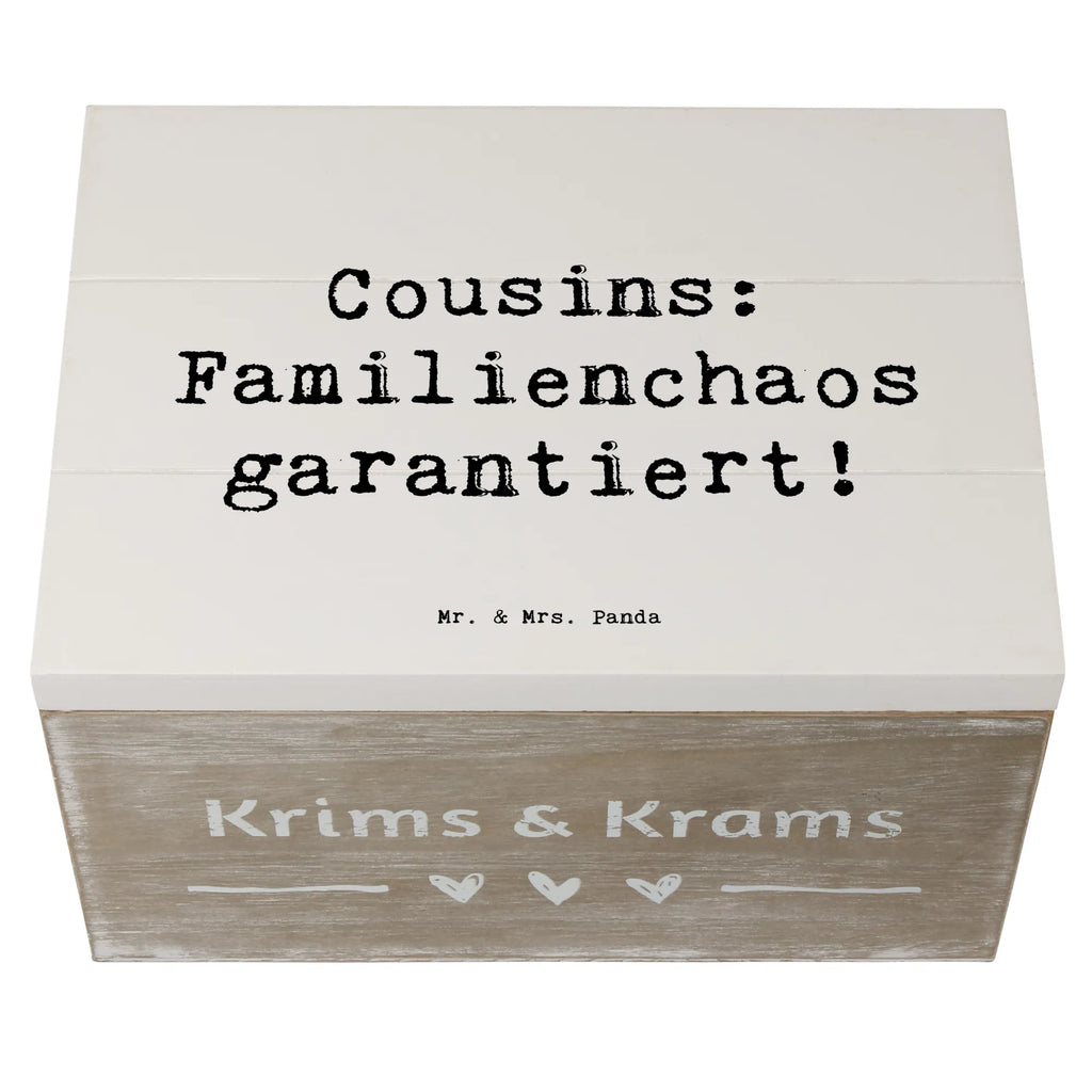 Holzkiste Spruch Cousin Abenteuer XXL, Kiste, Holzkiste, Schatulle, Geschenkdose, Erinnerungskiste, Geschenkbox, Aufbewahrungsbox, Dekokiste, Erinnerungsbox, Truhe, Schatzkiste, Familie, Vatertag, Muttertag, Bruder, Schwester, Mama, Papa, Oma, Opa