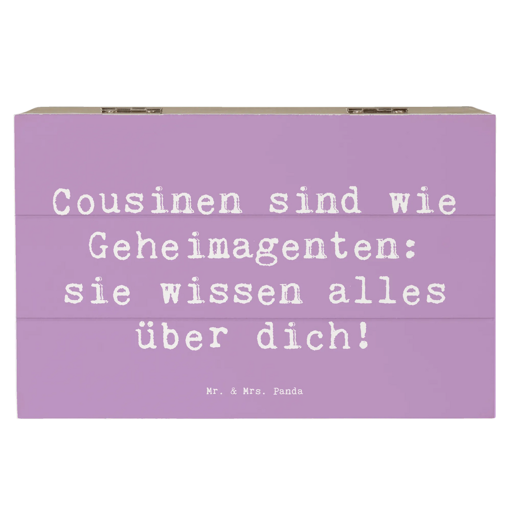 Holzkiste Spruch Cousinen Geheimagenten Erinnerungsbox, Holzkiste, Truhe, Geschenkdose, Aufbewahrungsbox, Geschenkbox, XXL, Erinnerungskiste, Schatulle, Schatzkiste, Dekokiste, Kiste, Familie, Vatertag, Muttertag, Bruder, Schwester, Mama, Papa, Oma, Opa