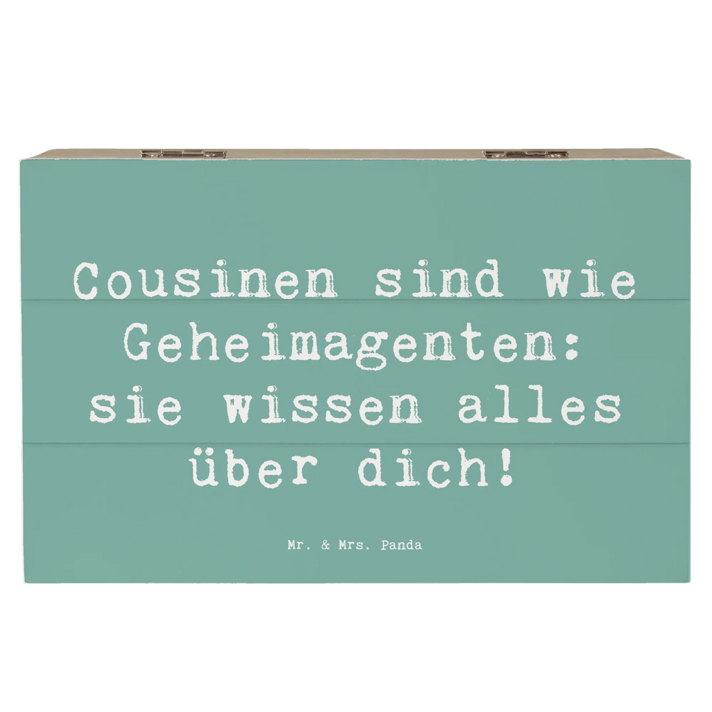 Holzkiste Spruch Cousinen Geheimagenten Erinnerungsbox, Holzkiste, Truhe, Geschenkdose, Aufbewahrungsbox, Geschenkbox, XXL, Erinnerungskiste, Schatulle, Schatzkiste, Dekokiste, Kiste, Familie, Vatertag, Muttertag, Bruder, Schwester, Mama, Papa, Oma, Opa