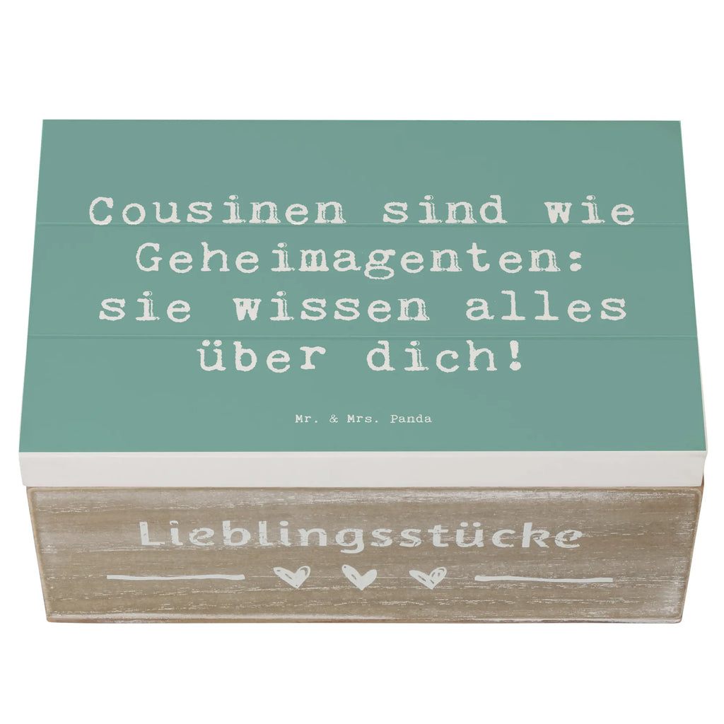 Holzkiste Spruch Cousinen Geheimagenten Erinnerungsbox, Holzkiste, Truhe, Geschenkdose, Aufbewahrungsbox, Geschenkbox, XXL, Erinnerungskiste, Schatulle, Schatzkiste, Dekokiste, Kiste, Familie, Vatertag, Muttertag, Bruder, Schwester, Mama, Papa, Oma, Opa
