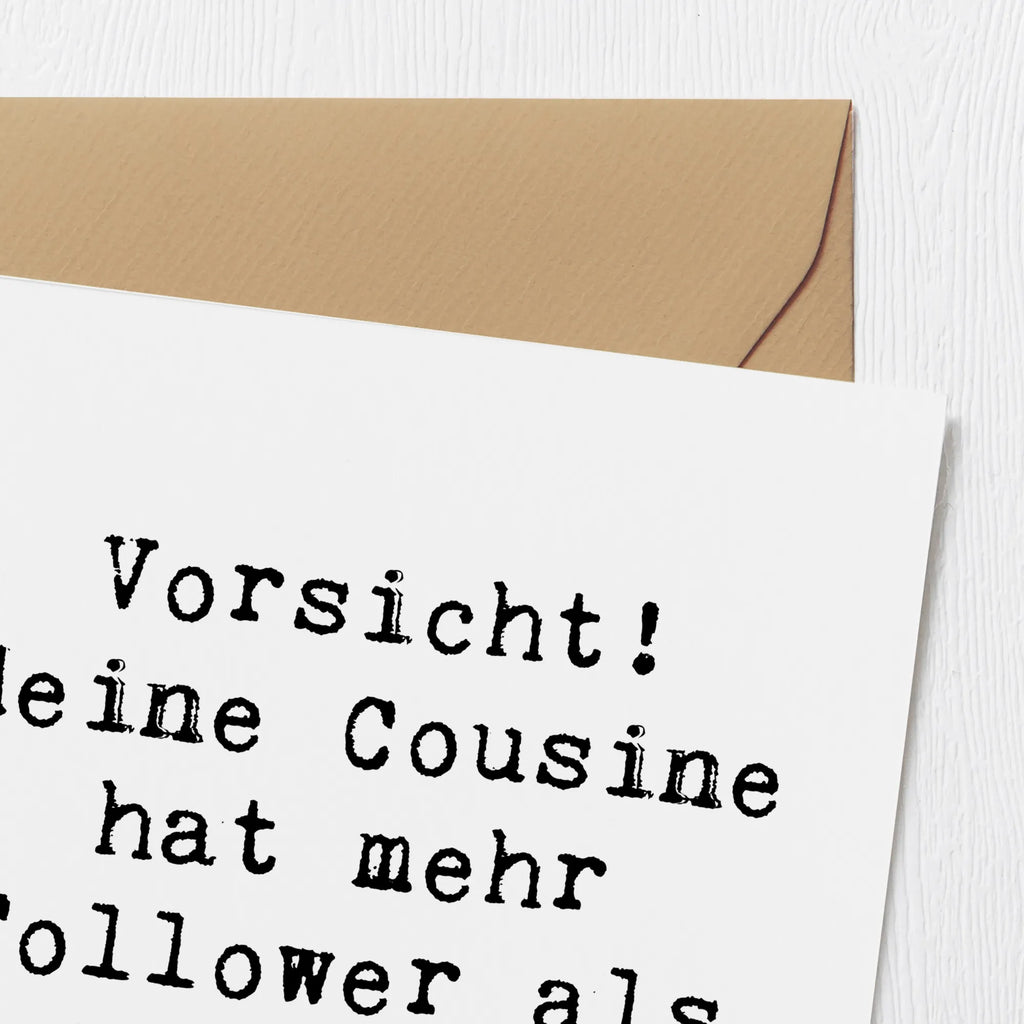 Deluxe Karte Spruch Cousine Influencer Karte, Glückwunschkarte, Hochwertige Klappkarte, Einladungskarte, Klappkarte, Grußkarte, Hochzeitskarte, Geburtstagskarte, Hochwertige Grußkarte, Familie, Vatertag, Muttertag, Bruder, Schwester, Mama, Papa, Oma, Opa